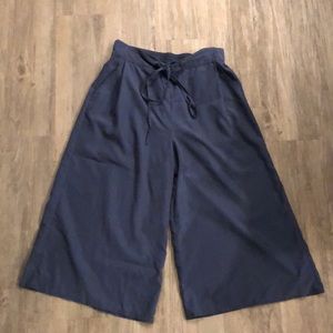 BCBGeneration Blue Wide Leg Pants w Lace Up